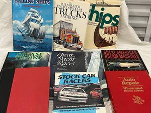 lot 66 image: Vintage Transportation Reference Books Collection - Sailing Ships, Trucks, Steam Trains, Cars