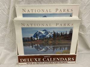lot 71 image: Hoyle National Parks Deluxe Calendars - 1992 Calendar Set with 12 Framing Prints (Lot of 2)