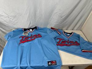 lot 15 image: 2 MN Twins Cooperstown Collection Jerseys - XL and 2XL