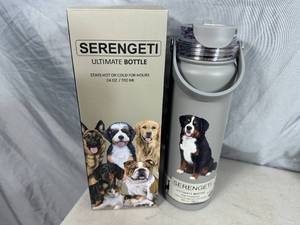lot 55 image: New Serengeti Vacuum Insulated Stainless Steel Water Bottle - Bernese Mountain Dog