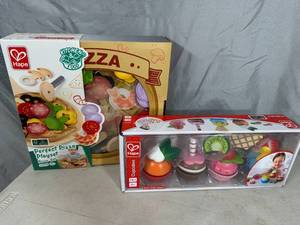 lot 60 image: 2 New Hape Cooking Pizza and Cupcakes Play Sets