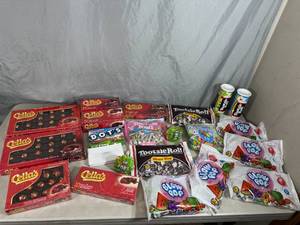lot 66 image: Assorted Candy, Chocolate Cherries, Blow Pops, Tootsie Rolls, and More