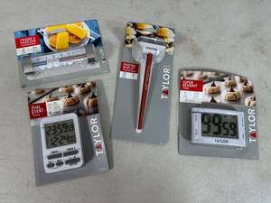 lot 90 image: New Taylor Cooking Thermometers, Timers, Etc