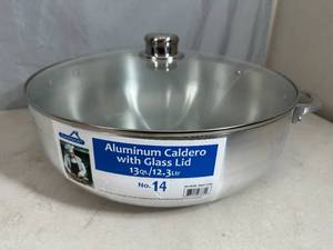 lot 99 image: New Scratch and Dent 13 Quart Aluminum Caldero Pan with Lid