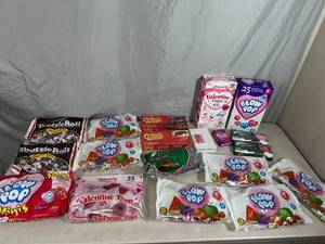 lot 100 image: Assorted Candy, Blow Pops, Tootsie Rolls, Suckers, Andes Mints, and More