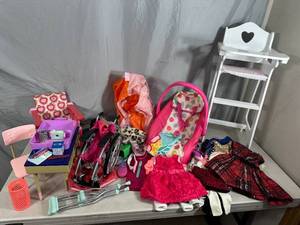 lot 103 image: Assorted Toys, Doll Clothing, High Chair, and More