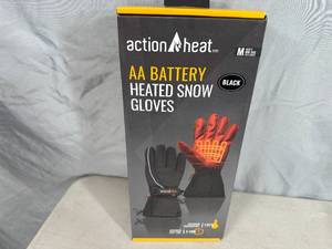 lot 197 image: New Pair of Action Heat Battery Heated Winter Gloves - Mens