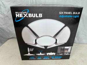 lot 209 image: New Hex Bulb Six Panel Adjustable LED Light Bulb
