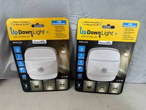lot 227 image: 2 New Rechargeable UpDown LED Night Lights
