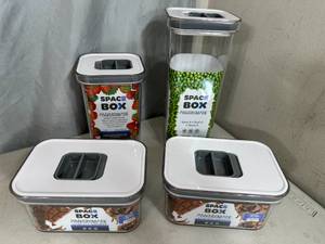 lot 262 image: 4 New Pantrymate Space Box Leak Proof Food Storage Containers