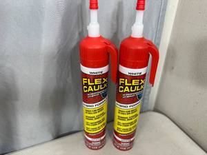 lot 266 image: 2 Cans of Flex Caulk with Trigger Flow Nozzle - White