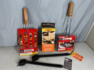 lot 326 image: New Grill Brushes, SMores Grilling Tools, Kebab Skewers