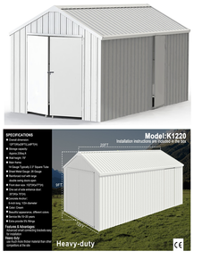 lot 13 image: K1220 Unused  12ftx20ft Single  Garage Metal  Shed