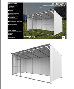 lot 11 image: K2512 Unused  25FTx12FT  Livestock Metal  Shed
