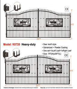 lot 31 image: K0720 Unused 7FT(H)x 20FT(L) Metal Farm Driveway Gate