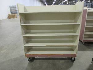 lot 630 image: WOODEN, ROLLING WAREHOUSE CARTS