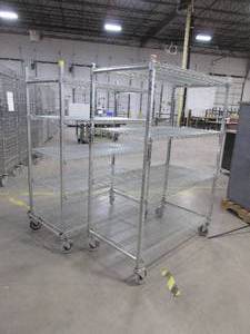 lot 651 image: CARI ALL, METRO STYLE, WIRE SHELVING ON WHEELS