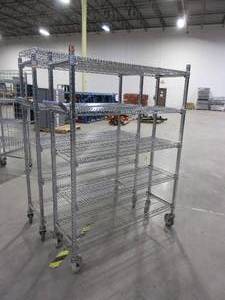 lot 652 image: CARI ALL, METRO STYLE WIRE SHELVING ON WHEELS