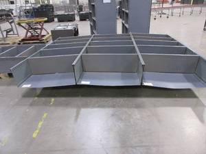 lot 675 image: GRAY METAL SHELVING - TRIPLE WIDE
