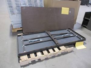 lot 679 image: AMTAB WOOD GRAIN TOP FOLDING TABLES