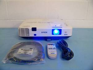 lot 14 image: Epson PowerLite 1945W WXGA 3LCD Projector  Projection System with Remote Control and HDMI Cable