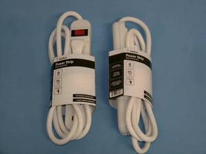 lot 104 image: (2) Belkin 6-Outlet Power Strips - White - NEW IN PACKAGING