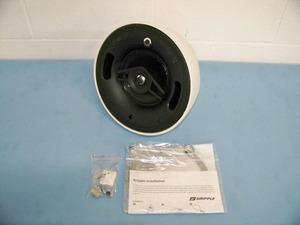 lot 127 image: Crestron SAROS PD6T-W-T 2-Way Pendant Speaker - NEW (missing Grille) - White