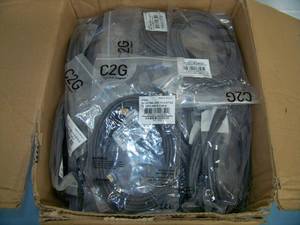 lot 121 image: (33 lbs. including Box and Packaging) (100 Qty) Ultima USB 2.0 A-Style to 5-Pin Mini B Cables (3 meters, 9.8 feet) - NEW IN PACKAGING