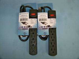 lot 48 image: (2) Comprehensive CPWR-SP6-3B 6-Outlet Surge Protector with 3 Power Cord (Black) - NEW IN PACKAGING