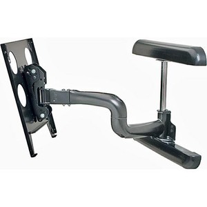 lot 116 image: Chief PWRUB Universal Flat Panel Single Swing Arm Wall Mount with PSBUB - NEW IN OPEN BOX