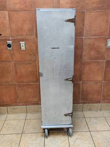 lot 77 image: LOCKWOOD ALUMINUM SHEET PAN CABINET ON WHEELS