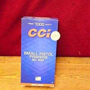 lot 72 image: CCI Primers #500, small pistol, Qty 1000