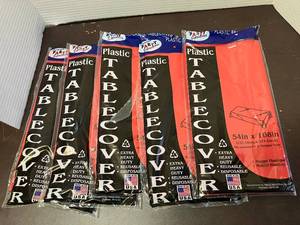lot 122 image: Red Plastic Table Covers