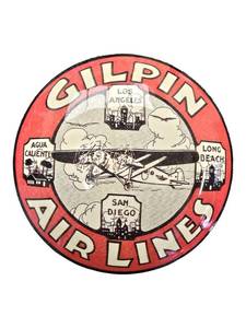 lot 8 image: Market Street  GILPIN AIRLINES-  Metal Button Sign