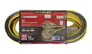 lot 17 image: Husky   25 ft. 143 Yellow Medium Duty Lighted Extension Cord