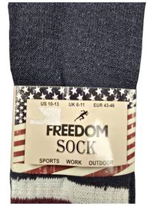 lot 33 image: Freedom Sock  2 packages  Mens Blue 10-13 Crew Work Socks - 2 Pair