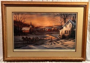 lot 8 image: Terry Redlin Framed Print Together For The Season