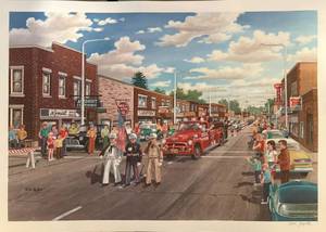 lot 23 image: Ken Zylla print of a parade