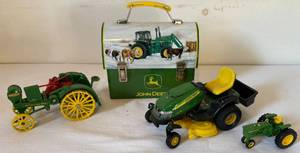 lot 49 image: Lot of John Deere Tractors and Little Lunch Box