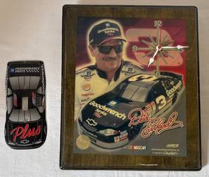 lot 87 image: NASCAR Dale Earnhardt #3 Vintage Racing Reflections Wall Clock and Light Switch Cover