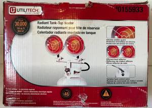 lot 100 image: Utilitech Radiant Tank-Top Heater