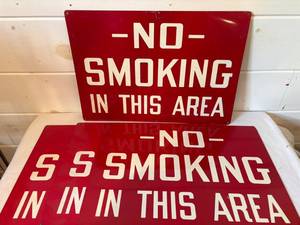 lot 116 image: 4 Metal NO SMOKING In This Area Signs