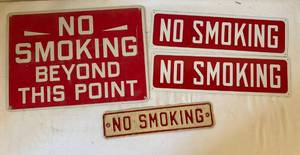 lot 117 image: 4 Metal NO SMOKING Signs
