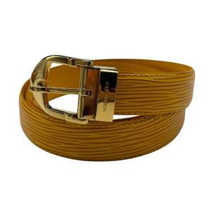 lot 23 image: Louis Vuitton Epi Leather Belt in Yellow with Gold-Tone Buckle  Pre-Owned Retail $650
