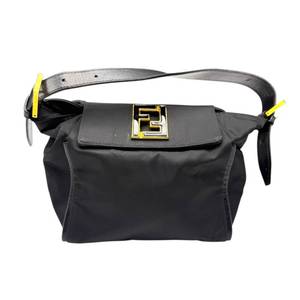 lot 18 image: Fendi Nylon Baguette Shoulder Bag with Gold FF Hardware  Pre-Owned Retail $1,200