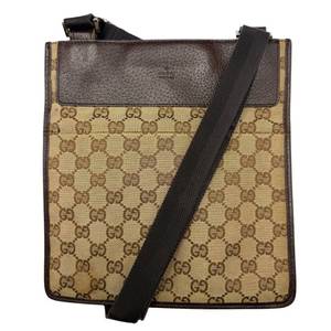 lot 9 image: Gucci GG Canvas Crossbody Shoulder Bag with Leather Trim  Pre-Owned Retail $850