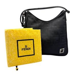 Fendi Zucca Canvas Mini Shoulder Bag in Black; Pre-Owned Retail $850