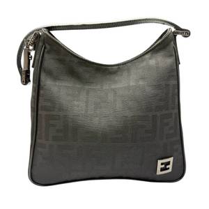 lot 10 image: Fendi Zucca Canvas Mini Shoulder Bag in Black Pre-Owned Retail $850