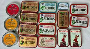lot 56 image: Vintage Altiods Tins with Hinged Lid and 3 Round Tins