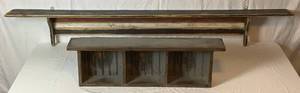 lot 20 image: Two Distressed Wood Display Shelves